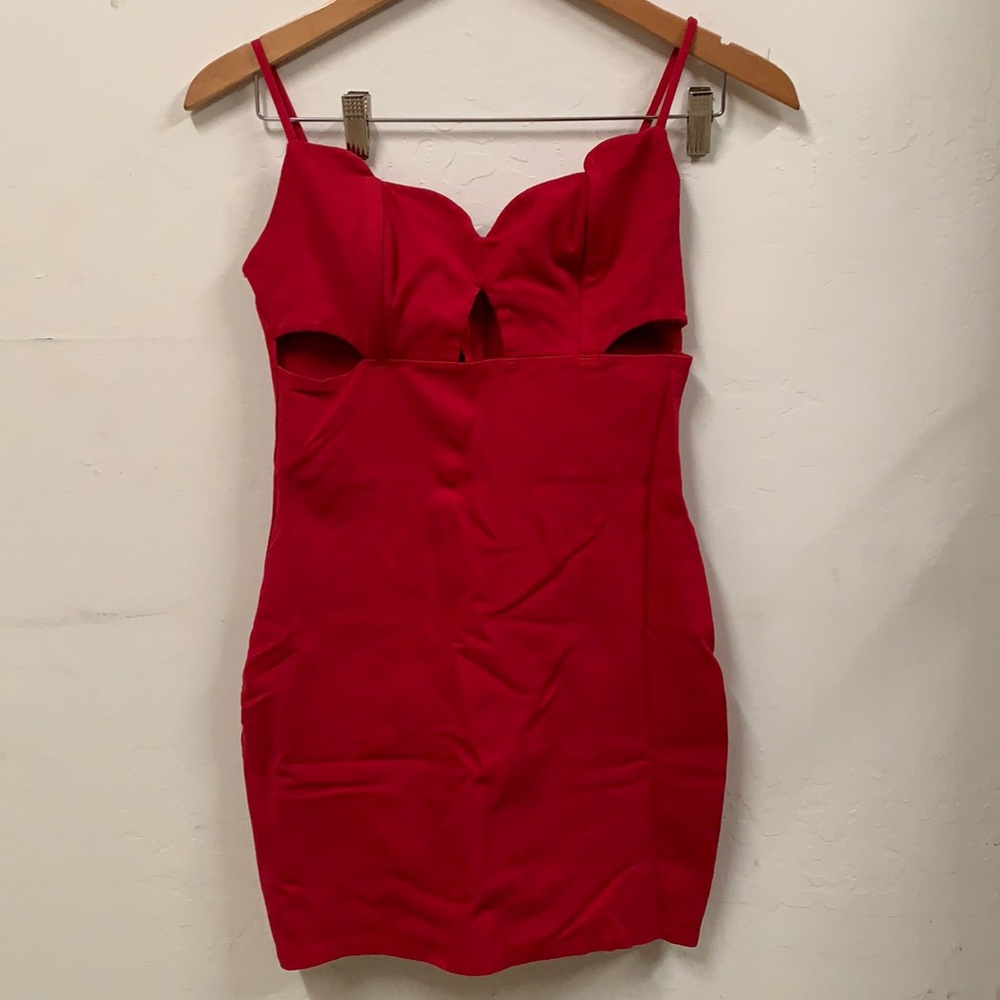 Red cutout mini dress